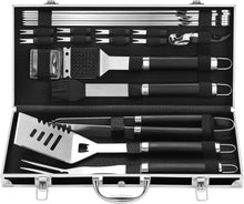Load image into Gallery viewer, Grilljoy BBQ Accessories Grill Tools Set - 22PCS Stainless Steel Barbecue Grill Accessories For Outdoor Grill With Black Aluminum Case - Grilling Gifts For Men Dad -Grill Tools Kit
