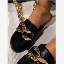 Load image into Gallery viewer, Fashionable Thick-soled Baotou Metal Chain Slippers
