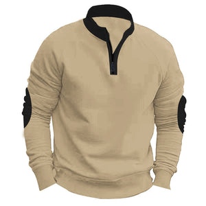 Stand Collar Pullover Half Zip Long Sleeve Coat