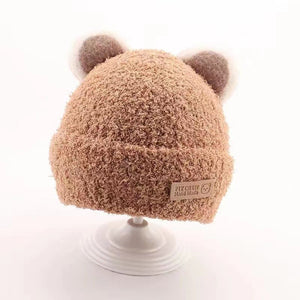 Gorro infantil de peluche de punto con dibujos animados