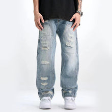 Load image into Gallery viewer, Washed And Frayed Craft Ripped Jeans For Men
