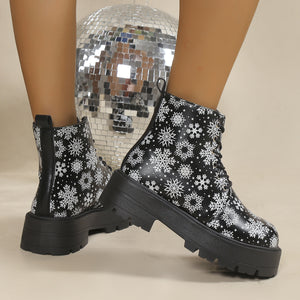 Platform Martin Boots Lace-up Platform Heel Ankle Boots