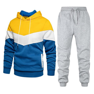 Autumn And Winter Sports Sweater Suit Men's Color Matching Hoodie Suit