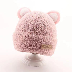 Gorro infantil de peluche de punto con dibujos animados