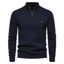 Load image into Gallery viewer, Half-zipper Pullover Sweater Men's Fashion Casual Stand Collar Long-sleeved Knitted Tops Fall Winter Clothing
