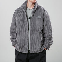 Cargar imagen en el visor de la galería, Winter Corduroy Cotton-padded Coat Warm Stand Collar Zipper Jacket Casual Outdoor Streetwear Men's Clothing
