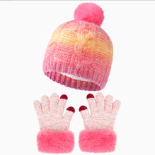 Cargar imagen en el visor de la galería, Winter Children&#39;s Fur Ball Hat Gloves Two-piece Set
