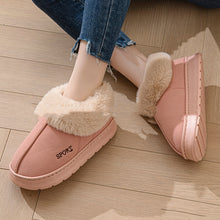 Load image into Gallery viewer, Cozy Plush Soft Slippers Shoes For Women Non-Slip Platform Shoes With Faux Fur Lining Mute Sole And Comfortable Fit For Indoor Wear
