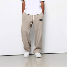 Load image into Gallery viewer, Waffle Straight Pants Fashion Brand Loose Loose  Drawstring Pockets Trousers Casual Men's Clothing
