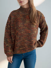 Load image into Gallery viewer, Heathered Turtleneck Dropped Shoulder Sweater
