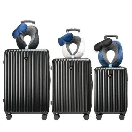 3pcs Luggage Set   Lightweight Hard Shell Suitcase Set With Double Spinner Wheels, Large Capacity, Includes 3pc U-Shaped Travel Pillow Set, Perfect For Business  Family Trips