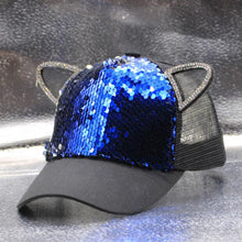 Load image into Gallery viewer, Children&#39;s Caps Girls Boys Hats Sequins Cat Ears Sun Visor Baseball Net Caps
