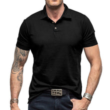 Cargar imagen en el visor de la galería, Camiseta tipo polo de manga corta de color liso para hombre
