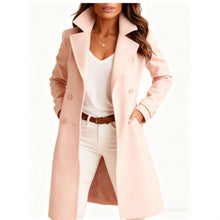 Load image into Gallery viewer, Single-breasted Mid-length Coat With Pockets Fashion Elegant Lapel Jacket Casual Long-sleeved Top Outwear Women's Clothing
