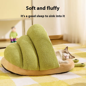 Warm Cat Semi-closed Snail Slippers Nest Pet Products