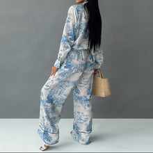 Load image into Gallery viewer, Women&#39;s Printed Shirt Long-sleeved Wide-leg Pants
