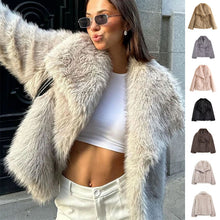 Load image into Gallery viewer, Winter Plush Coat Fashion Thicken Lapel Outwear Casual Long Sleeve Tops Womens Clothing
