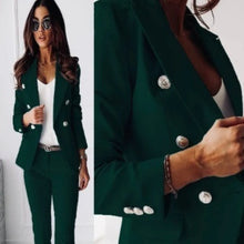 Load image into Gallery viewer, Casual Blazer Suit Slim Lapel Double-breasted Jacket And Zip-up Trousers Women's Clothing
