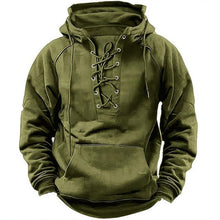 Cargar imagen en el visor de la galería, Ins Lace-up Hoodie Casual Sports Pocket Sweatshirt Men's Long-sleeved Top Clothing

