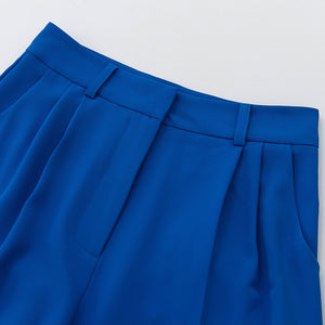 High Waist Loose Klein Blue Casual Trousers Drape Wide Legs