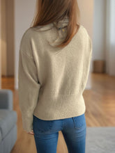 Load image into Gallery viewer, Front Slit Decorative Button Turtleneck Sweater
