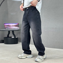 Cargar imagen en el visor de la galería, Fashion Pockets Jeans Men's Wide-leg Straight Trousers Versatile Casual Long Pants Streetwear Clothing
