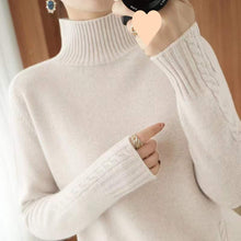 Load image into Gallery viewer, Autumn And Winter New Trendy Semi-high Collar Sweater Women&#39;s Solid Color Knitted Bottoming Shirt
