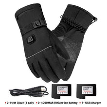 Cargar imagen en el visor de la galería, Winter Electric Heated Gloves Motorcycle Touch Screen Gloves
