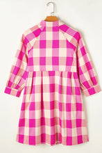 Cargar imagen en el visor de la galería, Plaid Button Up Long Sleeve Shirt Dress
