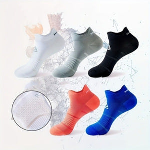 5 Pairs Of Unisex Sports Socks. They Are Highly Elastic And Breathable, Dry Quickly And Absorb Sweat Effectively