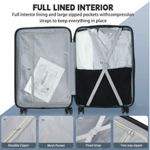 Cargar imagen en el visor de la galería, 3pcs Luggage Set   Lightweight Hard Shell Suitcase Set With Double Spinner Wheels, Large Capacity, Includes 3pc U-Shaped Travel Pillow Set, Perfect For Business  Family Trips
