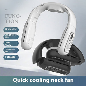 Leafless Folding Halter Fan Portable Digital Display Outdoor