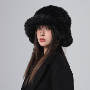 Winter Thickened Plush Bonnet Warm Internet Celebrity Bucket Hat