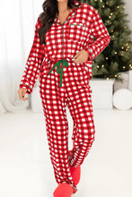 Cargar imagen en el visor de la galería, Contrast Piping Plaid Top and Pants Lounge Set
