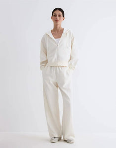 Zipper Sweater Wide-leg Pants Sports Suit