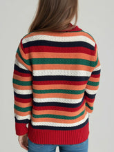 Load image into Gallery viewer, Contrast Stripes Turtleneck Long Sleeve Sweater
