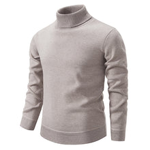 Load image into Gallery viewer, Men's Turtleneck Pullover Sweater Fashion Solid Color Fleece Lined Knitted Long-sleeved Top Clothing
