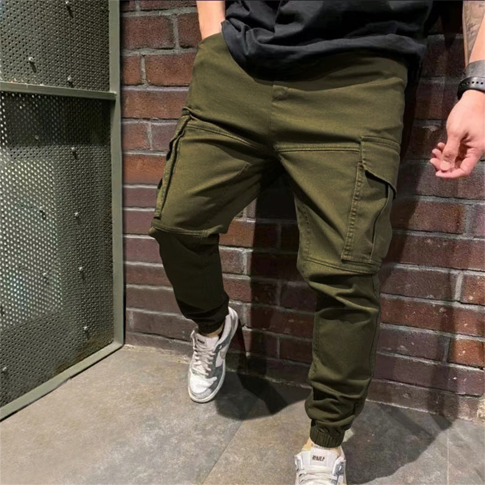 Pantalones deportivos para hombre con bolsillos, pantalones cargo casuales