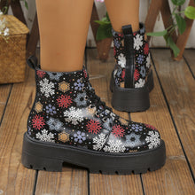 Load image into Gallery viewer, Platform Martin Boots Lace-up Platform Heel Ankle Boots

