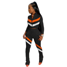 Load image into Gallery viewer, Leisure stitching sports suit two-piece suit
