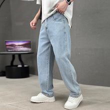 Cargar imagen en el visor de la galería, Fashion Pockets Jeans Men's Wide-leg Straight Trousers Versatile Casual Long Pants Streetwear Clothing
