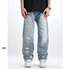 Load image into Gallery viewer, Washed And Frayed Craft Ripped Jeans For Men
