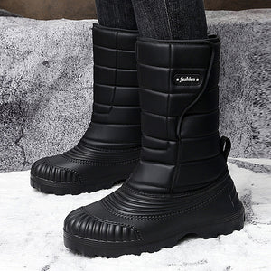 Botas de nieve para exteriores, de tubo largo, con forro polar, acolchadas y cálidas