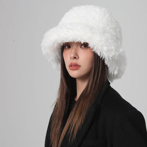 Winter Thickened Plush Bonnet Warm Internet Celebrity Bucket Hat