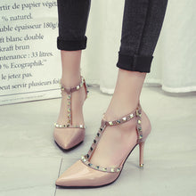 Load image into Gallery viewer, Studded pointed high heels
