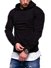 Load image into Gallery viewer, Men&#39;s Hoodie Striped Pleated Raglan Sleeve Hoodie
