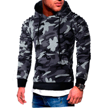 Load image into Gallery viewer, Men&#39;s Hoodie Striped Pleated Raglan Sleeve Hoodie
