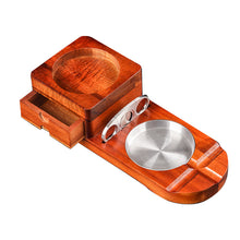 Load image into Gallery viewer, Solid Wood Cigar Ashtray With Drawer And Whiskeycigar Tray
