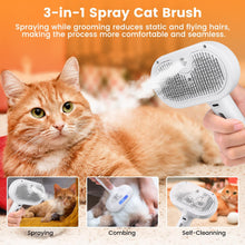 Load image into Gallery viewer, 3 In 1 Cat Steam Brush, Pet Steam Brush For Cat Dog Long Short Haired, Pet Spray Hair Removal Comb For Small Animals Shedding &amp; Grooming, Water Mist Spray Brushes With Release Button
