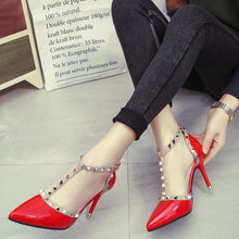 Load image into Gallery viewer, Studded pointed high heels
